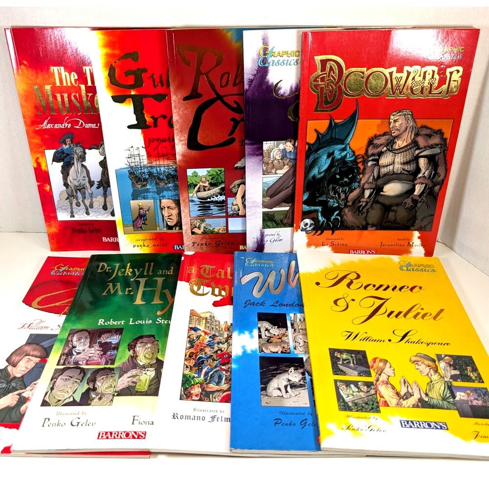 Lot of 10 Barron's GRAPHIC CLASSICS Graphic Novels Books Series PB~Hamlet~Romeo